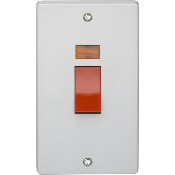 Crabtree 50A Double Pole Switch with Neon (Vertical) (4500/3) - BBEW