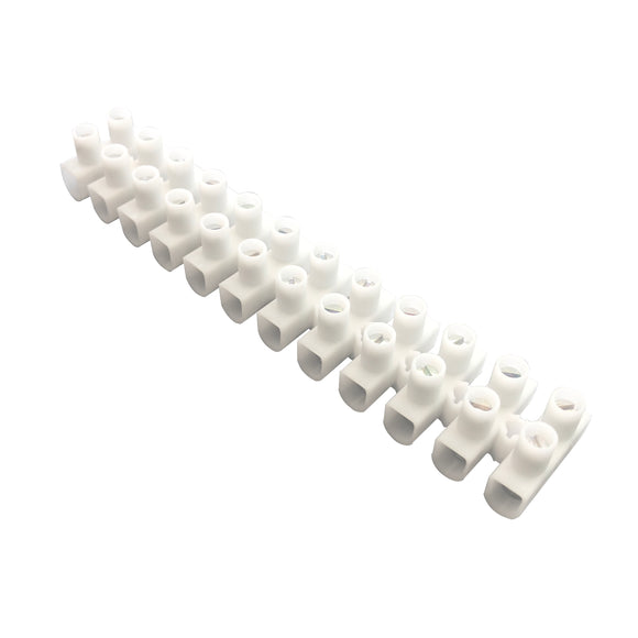 15A White Nylon Strip Connector (15SCW)