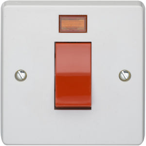 Crabtree 45A Double Pole Switch with Neon (4016/3) - BBEW