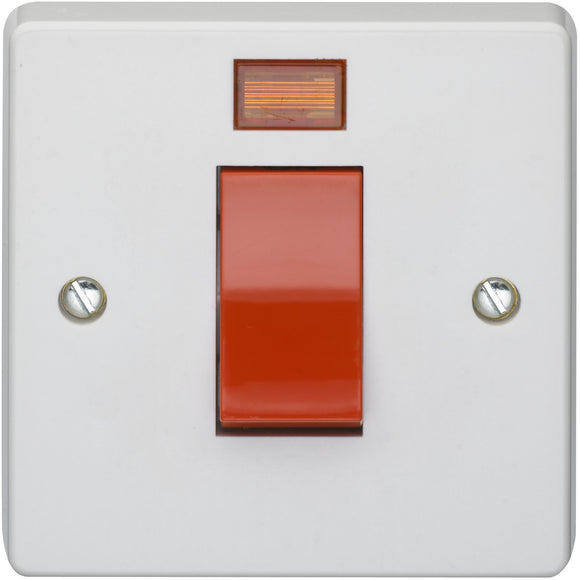 Crabtree 45A Double Pole Switch with Neon (4016/3) - BBEW