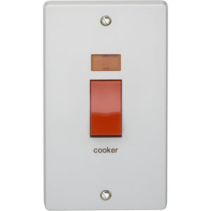 Crabtree 50A Double Pole Switch with Neon (Vertical) (4500/31) - BBEW