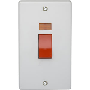 Crabtree 50A Double Pole Switch with Neon (Vertical) (4500/3) - BBEW