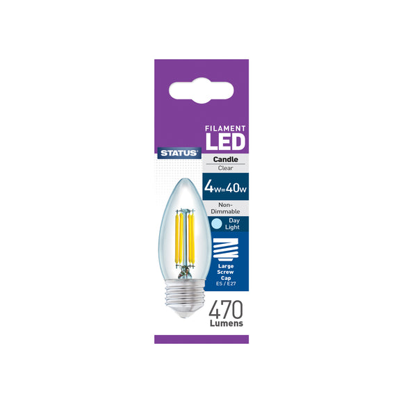 Status 4W LED Candle - E27-ES - Daylight (6500K) - (4SFCESDL1PKB8)