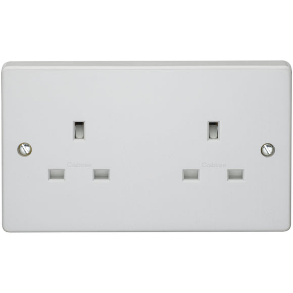 Crabtree 13A 2G Unswitched Socket Outlet (7257) - BBEW