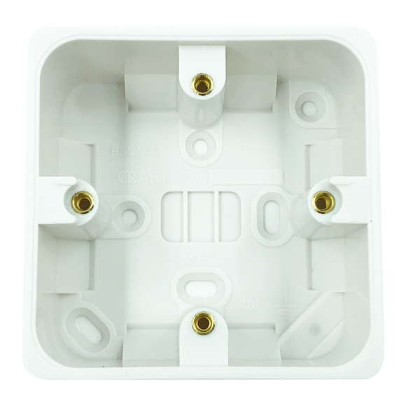 Crabtree 44mm Deep White Moulded Surface Box (9041) - BBEW