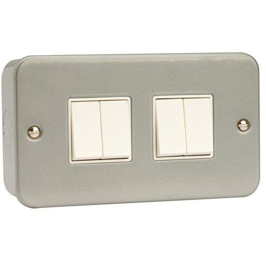 Click Metal Clad 10AX 4 Gang 2 Way Plate Switch (CL019)
