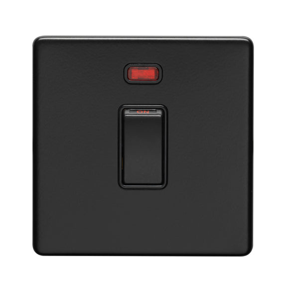 Eurolite Concealed Matt Black 20A DP Switch with Neon Indicator (ECMB20ADPSWNB)