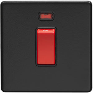 Eurolite Concealed Matt Black 45A DP Switch with Neon (ECMB45ASWNSB)