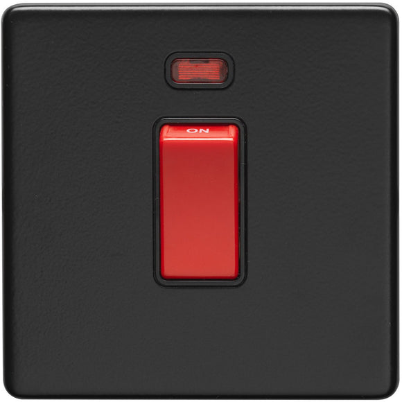 Eurolite Concealed Matt Black 45A DP Switch with Neon (ECMB45ASWNSB)
