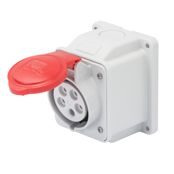 Gewiss Red 10° Angled Surface Mounted Socket IP44 32A 3P+N+E 380-415V (GW62420)