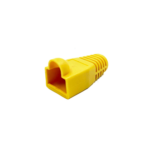 Soft Rubberised Boots for RJ45 Plug x 10 (Yellow)