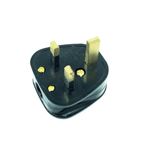 13A 3-Pin Fused Plug Top - Black