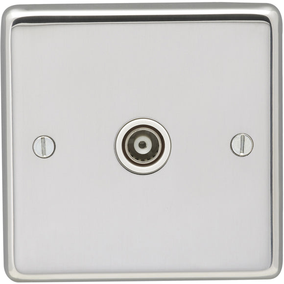 Eurolite Polished Stainless Steel Television Outlet (PSS1TVW) - BBEW