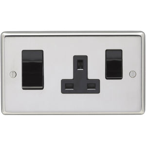 Eurolite Polished Stainless Steel 45A DP Main Switch and 13A Switch Socket Outlet (PSS45ASWASB) - BBEW