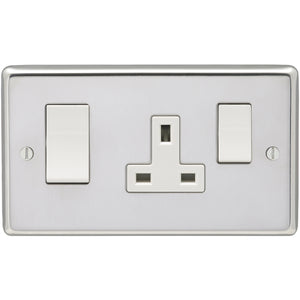 Eurolite Polished Stainless Steel 45A DP Main Switch and 13A Switch Socket Outlet (PSS45ASWASW) - BBEW