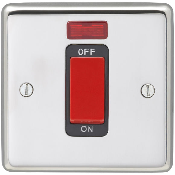 Eurolite Polished Stainless Steel 45A DP Switch with Neon (PSS45ASWNSB) - BBEW