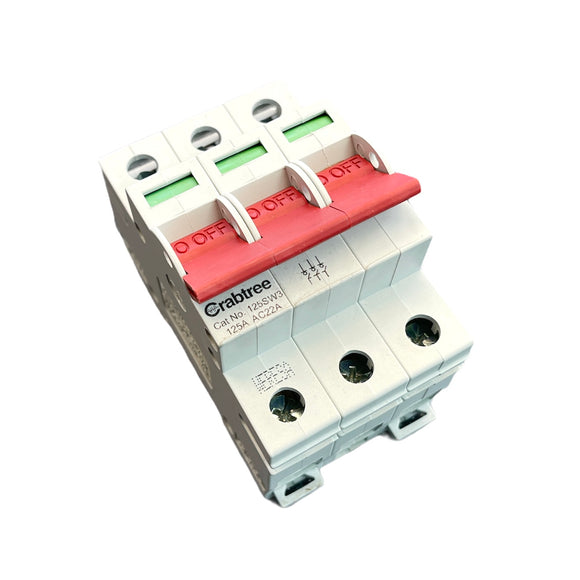 Crabtree Loadstar 125A 3 Pole Switch Disconnector (125SW3)