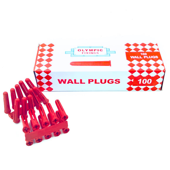 Red Plastic Wall Plugs (x 100)
