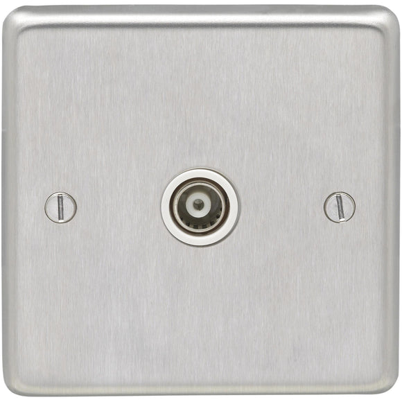 Eurolite Satin Stainless Steel Television Outlet (SSS1TVW)