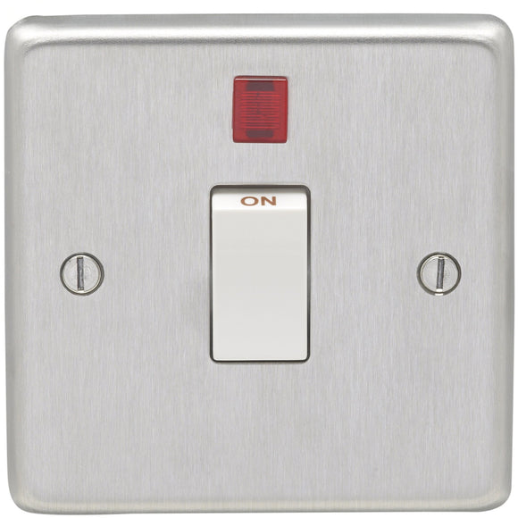 Eurolite Satin Stainless Steel 20AX DP Control Switch with Neon (SSS20ASWNW)