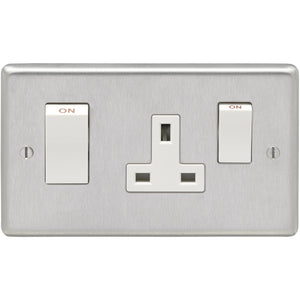 Eurolite Satin Stainless Steel 45A DP Main Switch and 13A Switch Socket Outlet (SSS45ASWASW)