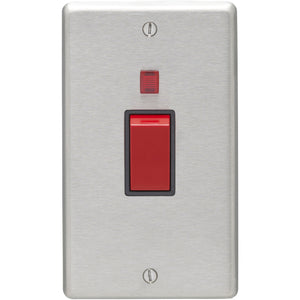 Eurolite Satin Stainless Steel 45A DP Switch with Neon (SSS45ASWNB)