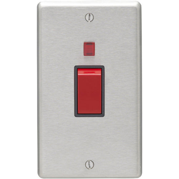 Eurolite Satin Stainless Steel 45A DP Switch with Neon (SSS45ASWNB)