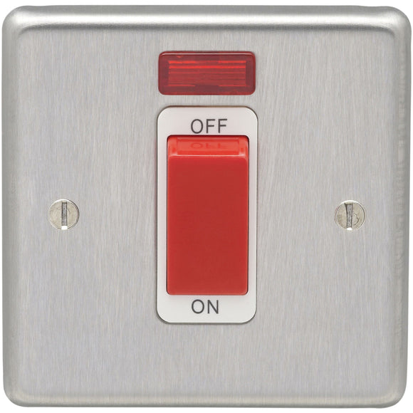 Eurolite Satin Stainless Steel 45A DP Switch with Neon (SSS45ASWNSW)
