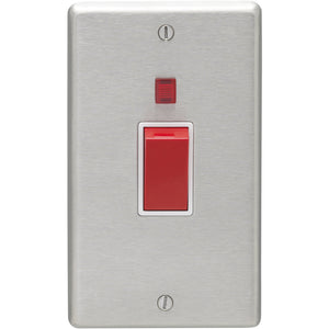 Eurolite Satin Stainless Steel 45A DP Switch with Neon (SSS45ASWNW)