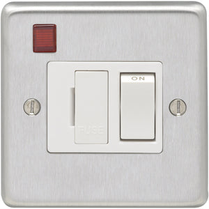 Eurolite Satin Stainless Steel 13A Switched Spur with Neon (SSSSWFNW)
