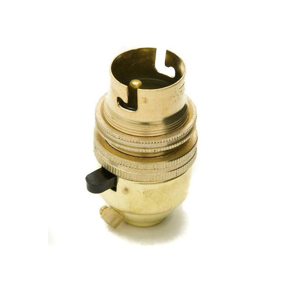 Brass B22 - BC Switched Lamp Holder (JEAA38)